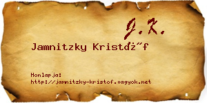 Jamnitzky Kristóf névjegykártya